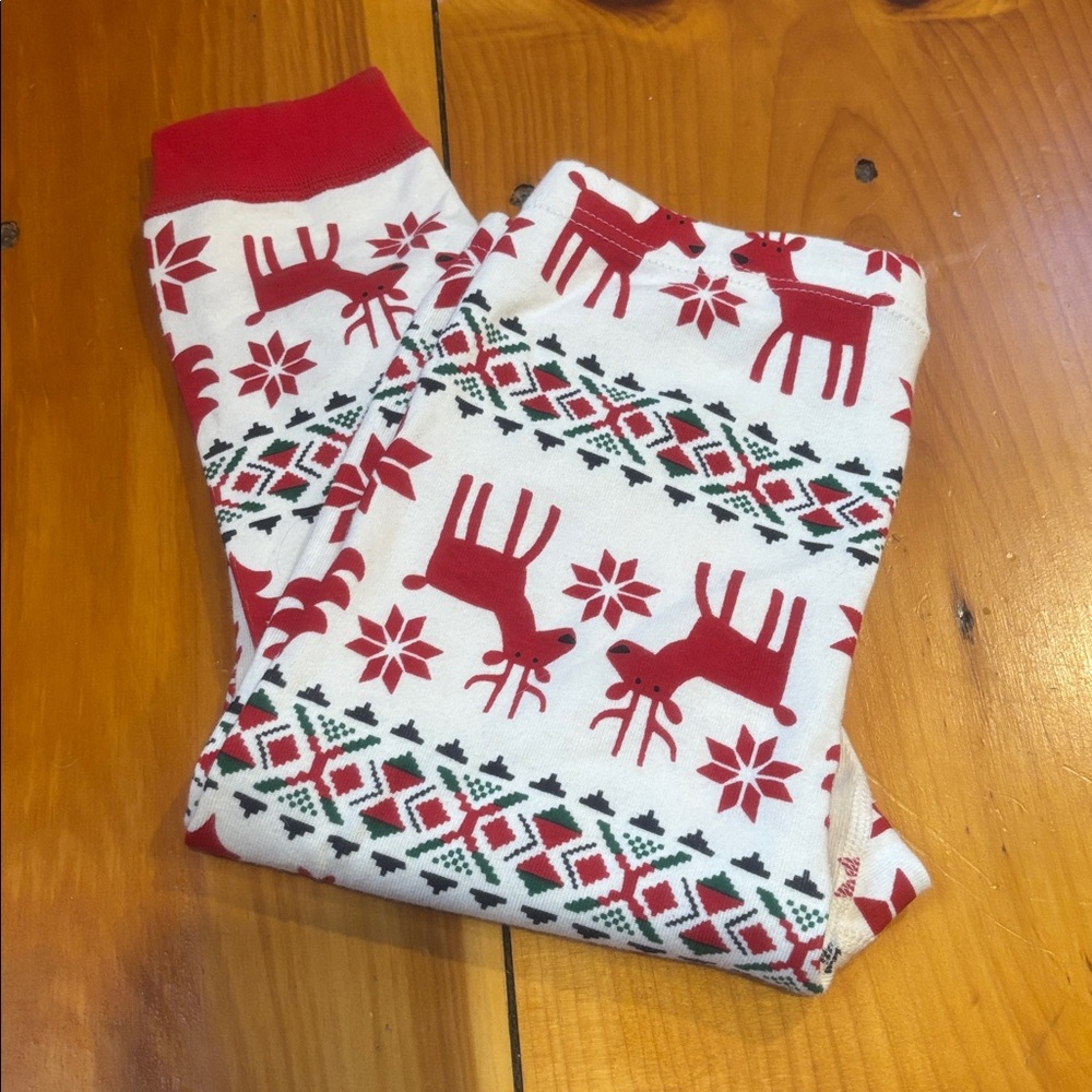 HANNA ANDERSSON 160 Unisex Christmas Scene Organic Pajama Pants Snowflake